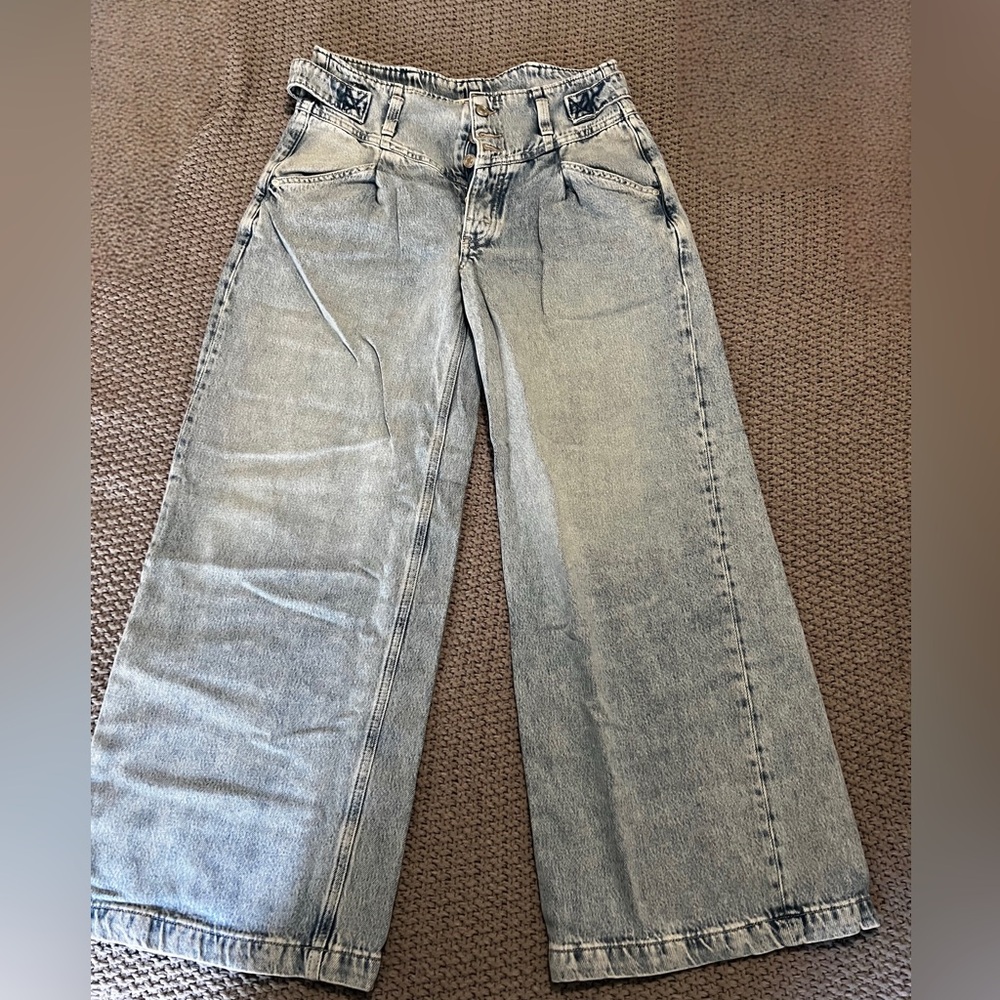 We The Free Blue Flare Wide Leg Jeans
